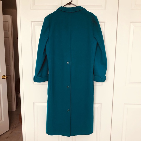 Electric blue 100% wool long coat made in USA - Picture 3 of 9